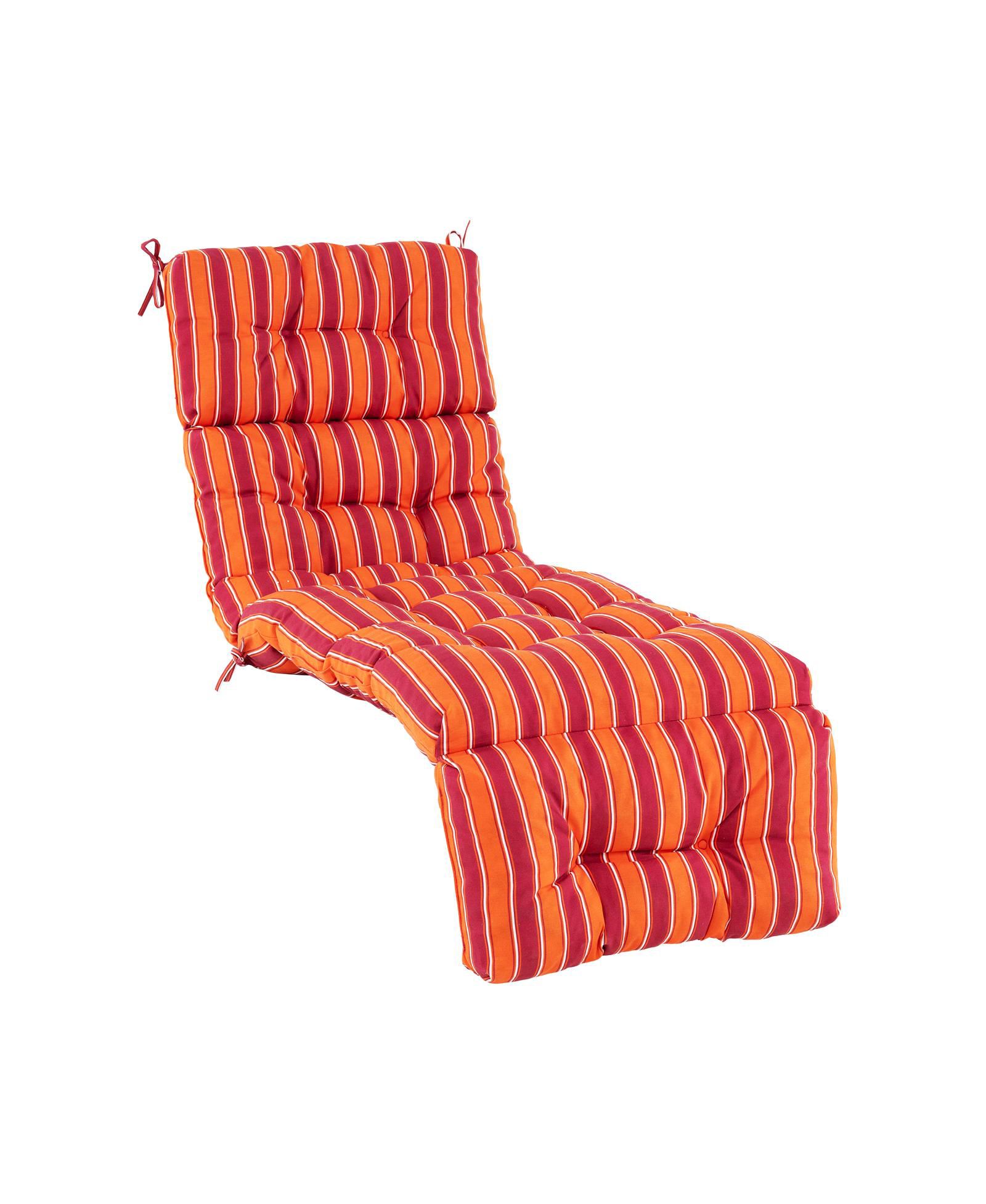 Outdoor Chaise Lounge Cushion with String Ties for Patio and Pool