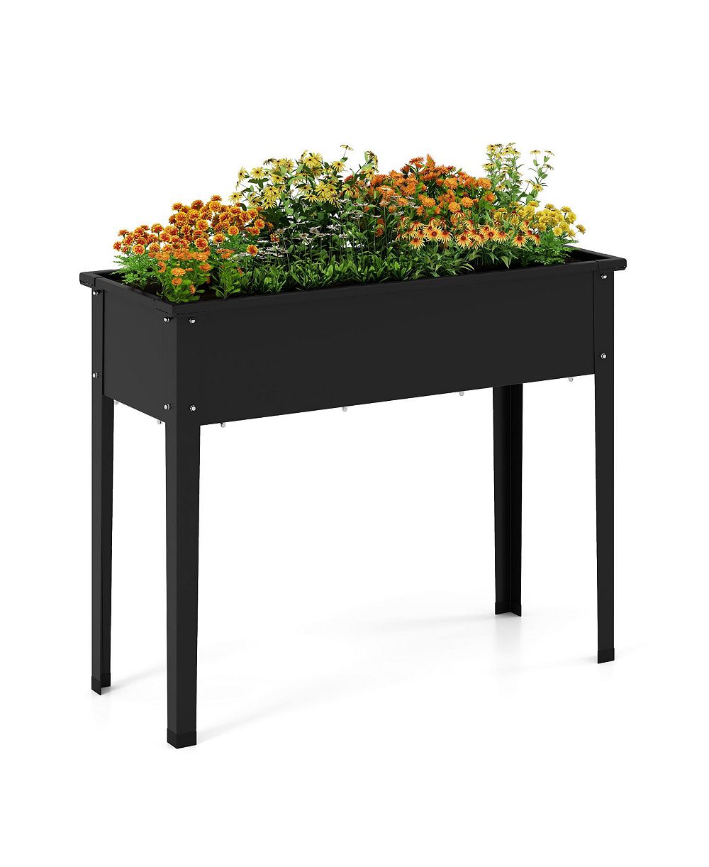 Raised Garden Bed Elevated Metal Planter Box with Legs Drainage Holes