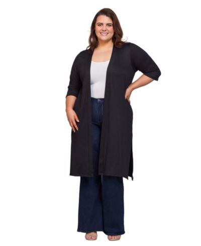 Женский кардиган 24seven Comfort Apparel Plus Size, длина до колена
