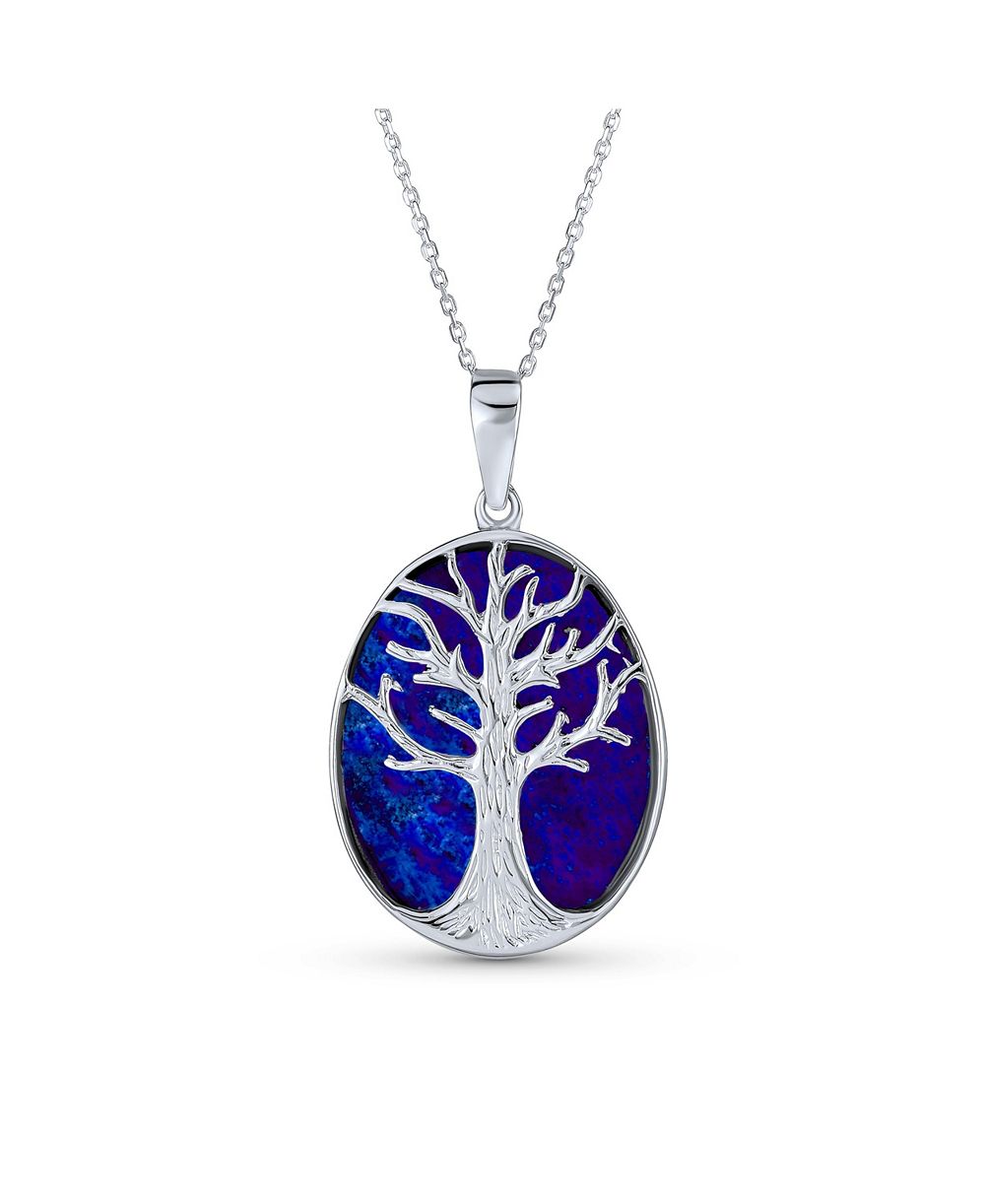 Bling Jewelry Blue Lapis Abalone Tree of Life Pendant Necklace .925 Sterling Silver