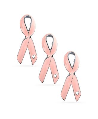 Bling Jewelry Prevention Pink Ribbon Breast Cancer Survivor Brooch Pin Gold Heart Accessory