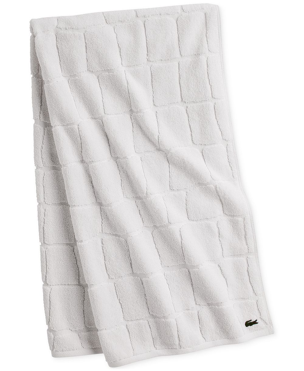 Lacoste Home Heritage Croc Scale Cotton Bath Towel, 30" x 56"