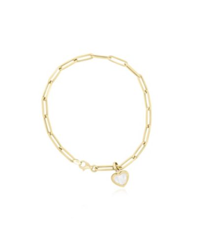 Браслет The Lovery Mother of Pearl Heart Paperclip