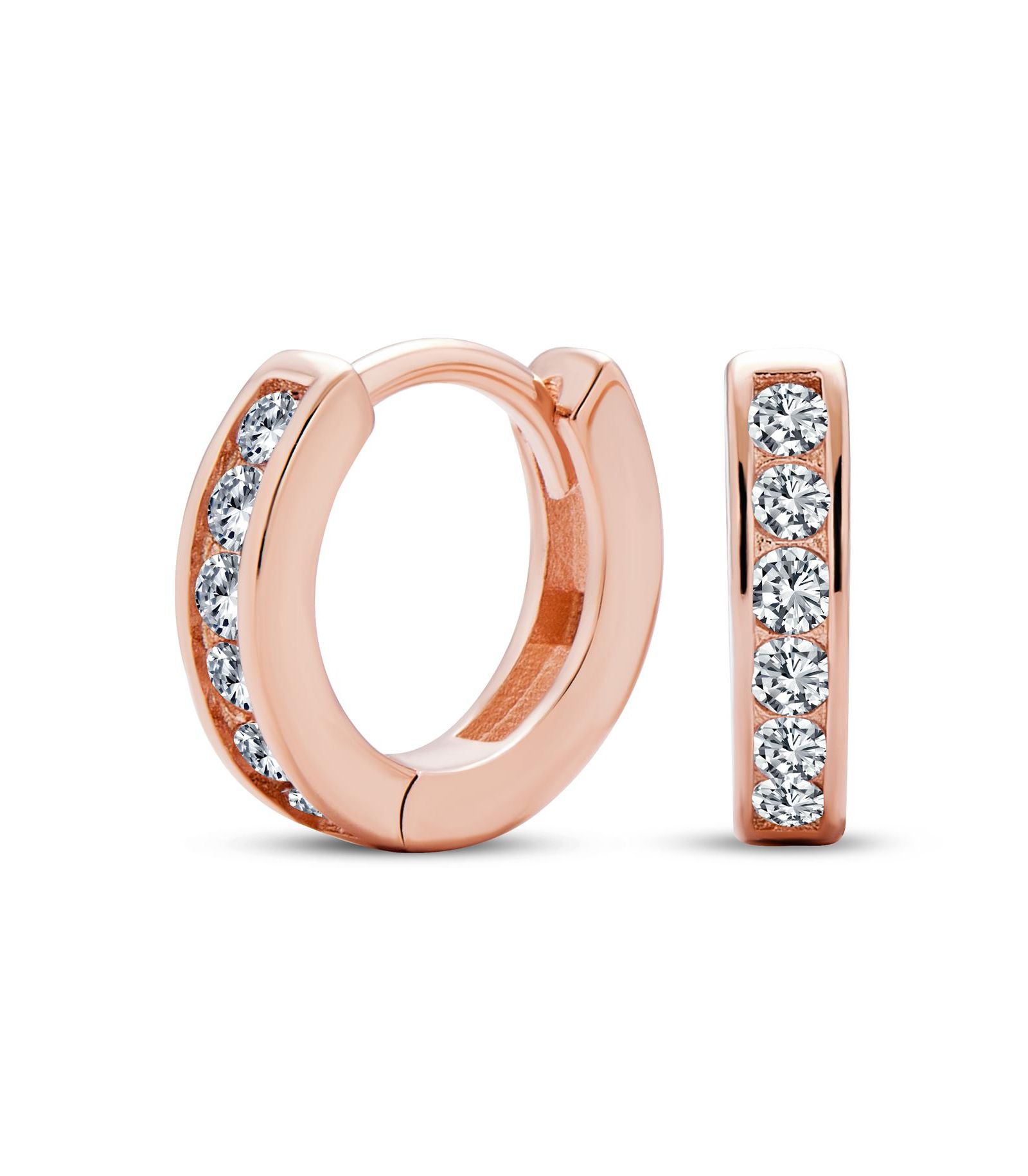 Bling Jewelry серьги-кольца Huggie с цирконием