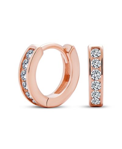 Bling Jewelry Cubic Zirconia Huggie Hoop Earrings Sterling Silver