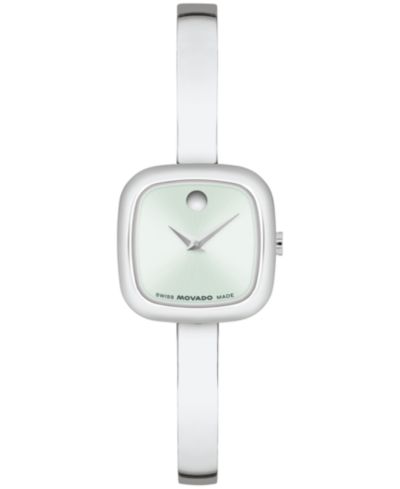 Женские наручные часы Movado Museum Cushion Swiss Quartz Stainless Steel, 21.50mm