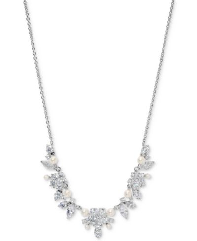 Колье Eliot Danori Cubic Zirconia & Imitation Pearl Cluster 16" + 2"