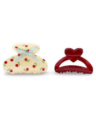 Набор зажимов для волос Headbands of Hope Medium Claw Clip Set - Flower + Heart