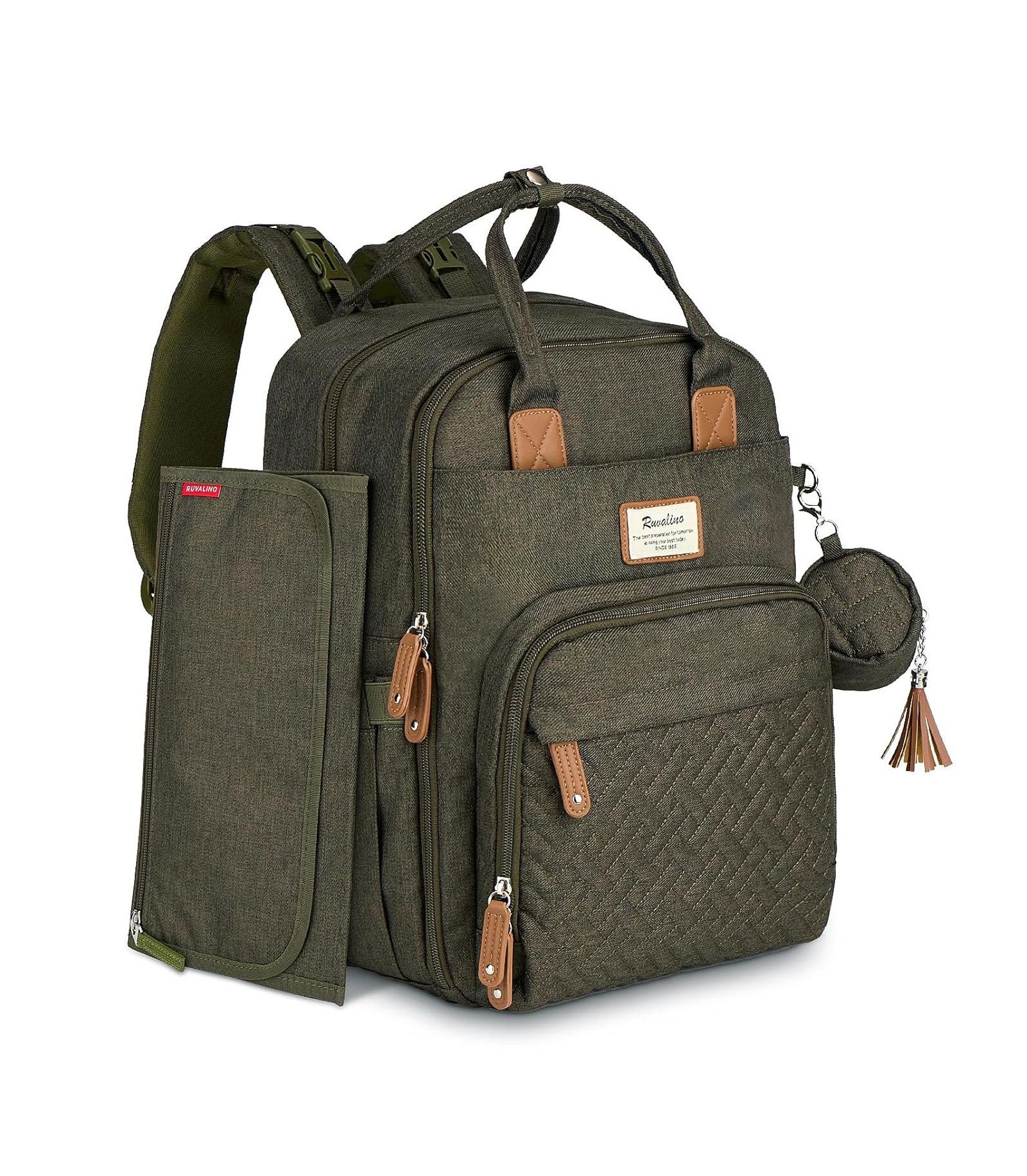 Ruvalino Diaper Bag Backpack Multifunction Travel Maternity Changing Bag for Mom and Dad