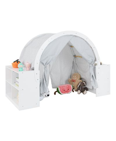 Slickblue Kids Play Tent with Curtain Shades and 8 Cubbies, Ages 3+
