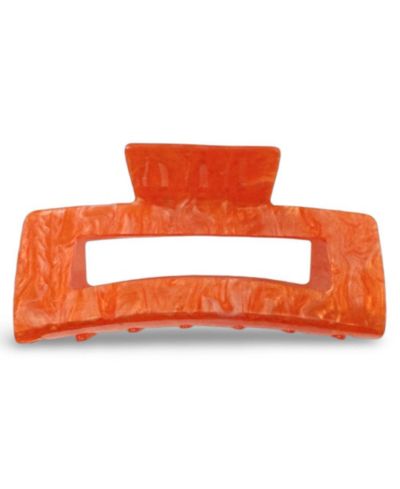 Большая прямоугольная заколка-крабик - Orange