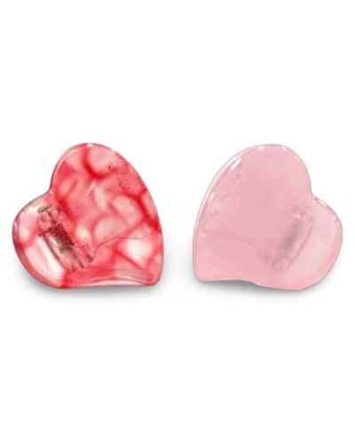 Набор заколок Headbands of Hope Mini Heart Clip, Red + Pink