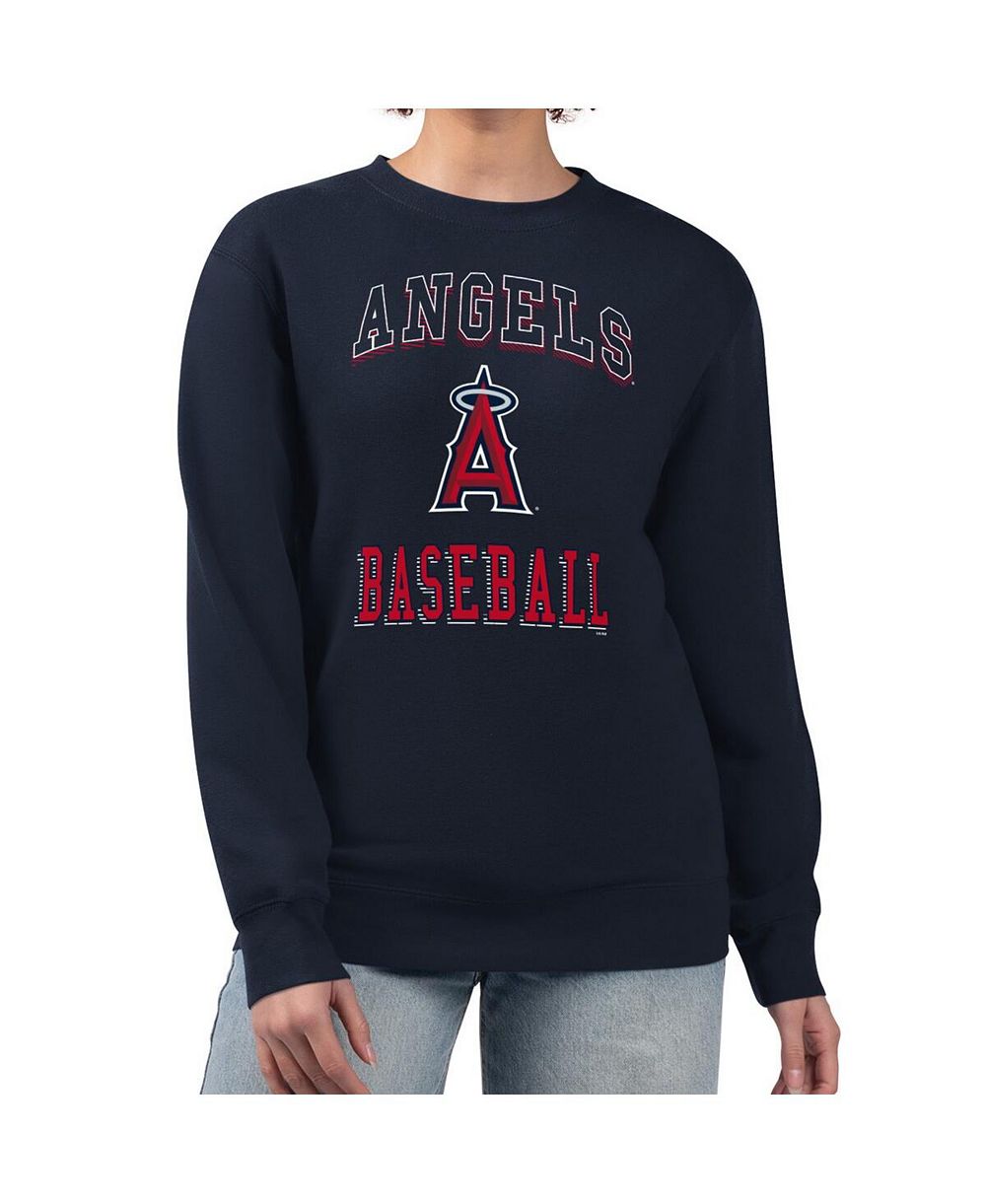 Женский флисовый свитшот G-III 4Her by Carl Banks Navy Los Angeles Angels Team Logo Graphic Tri-Blend Pullover