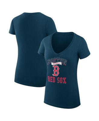 G-III 4Her by Carl Banks Женская футболка V-образного выреза с логотипом Boston Red Sox, Navy