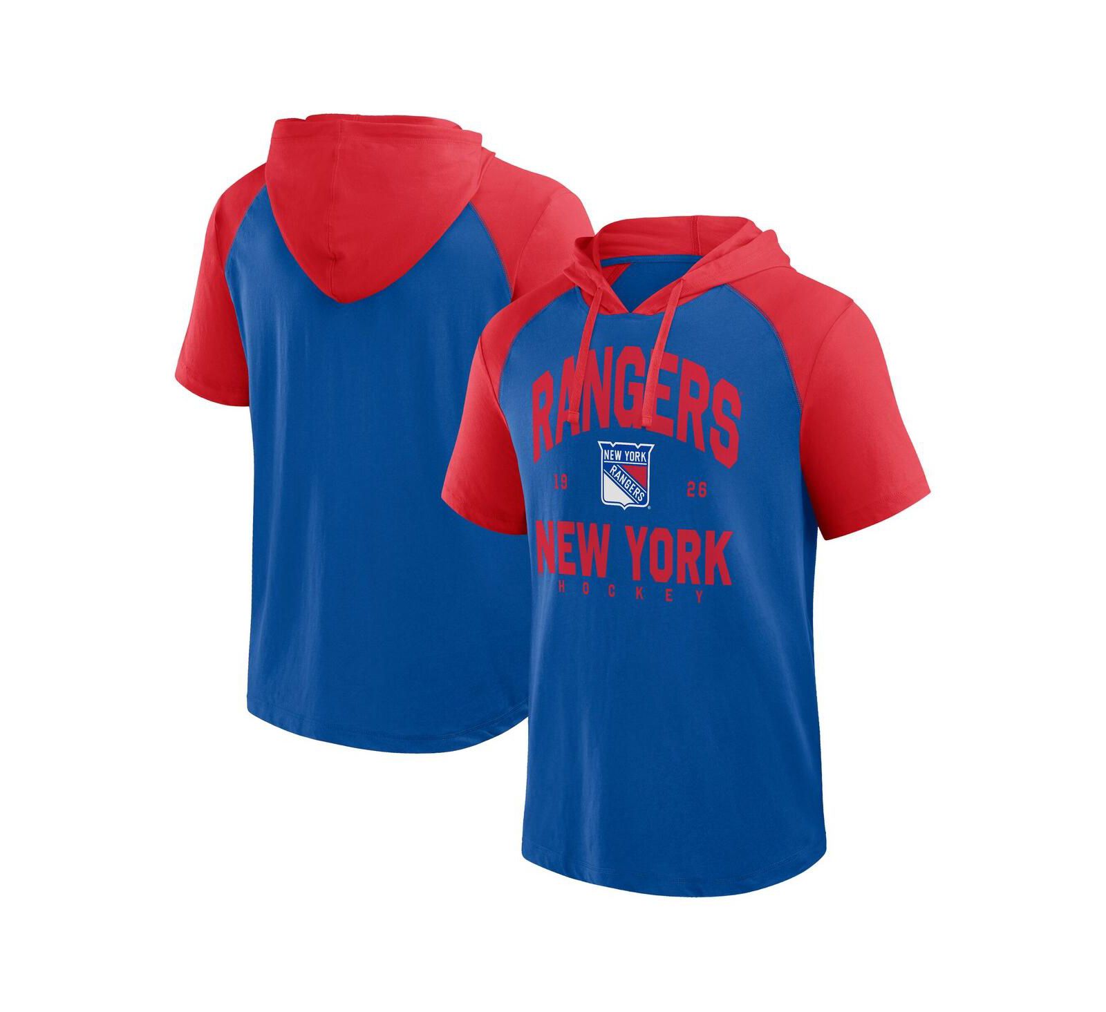 Мужское худи Logo Athletic New York Rangers Prime Raglan с коротким рукавом Blue