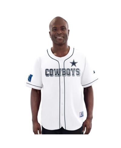 G-III Sports by Carl Banks Men's White Dallas Cowboys Relay Baseball Jersey