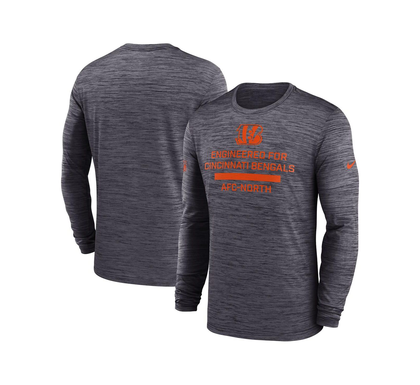 Nike мужская футболка с длинным рукавом Cincinnati Bengals Sideline Velocity