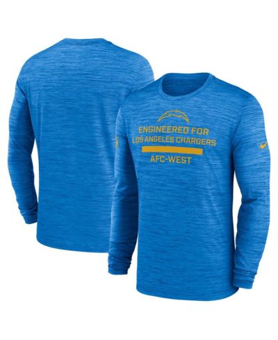Nike Men's Powder Blue Los Angeles Chargers Sideline Velocity Performance Long Sleeve T-Shirt