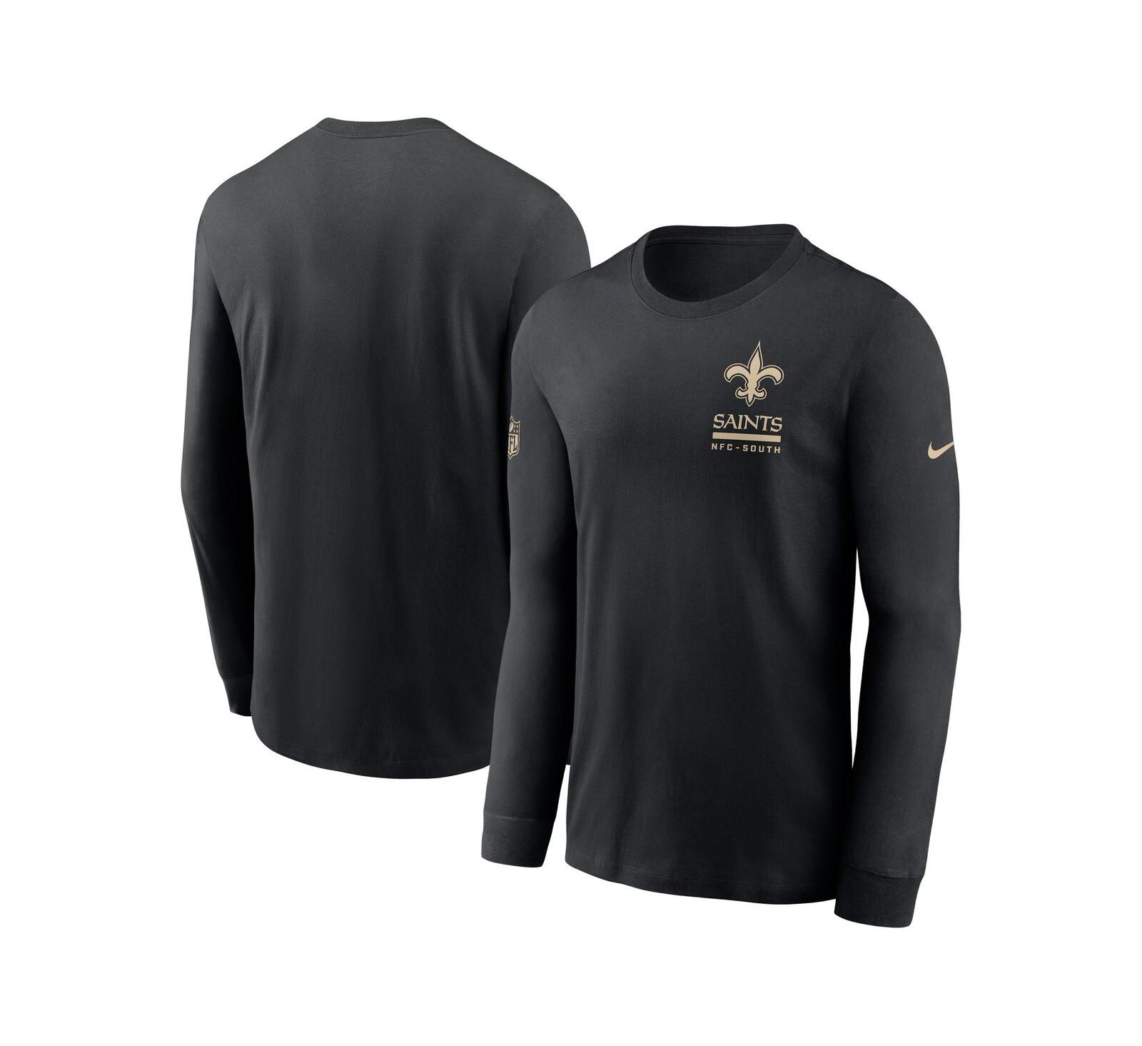 Nike Men's Black New Orleans Saints Sideline Performance Long Sleeve T-Shirt