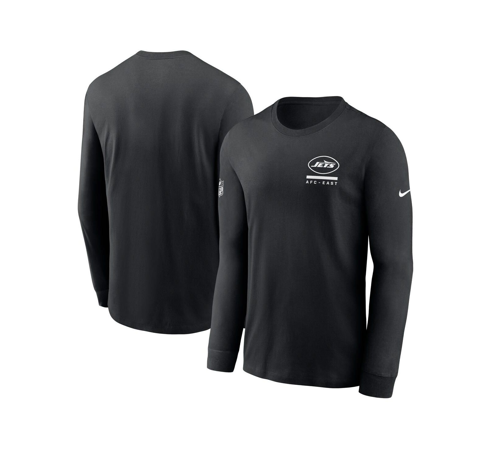 Nike Men's Black New York Jets Sideline Performance Long Sleeve T-Shirt