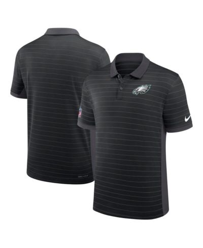 Мужская спортивная рубашка-поло Nike Black Philadelphia Eagles Sideline Victory Stripe Performance