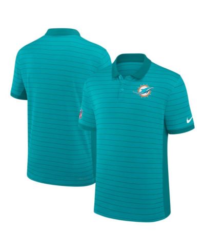 Мужская рубашка-поло Nike Aqua Miami Dolphins Sideline Victory Stripe Performance