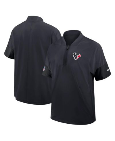 Nike Men's Navy Houston Texans Sideline Short Sleeve Quarter-Zip Performance Coach Jacket
