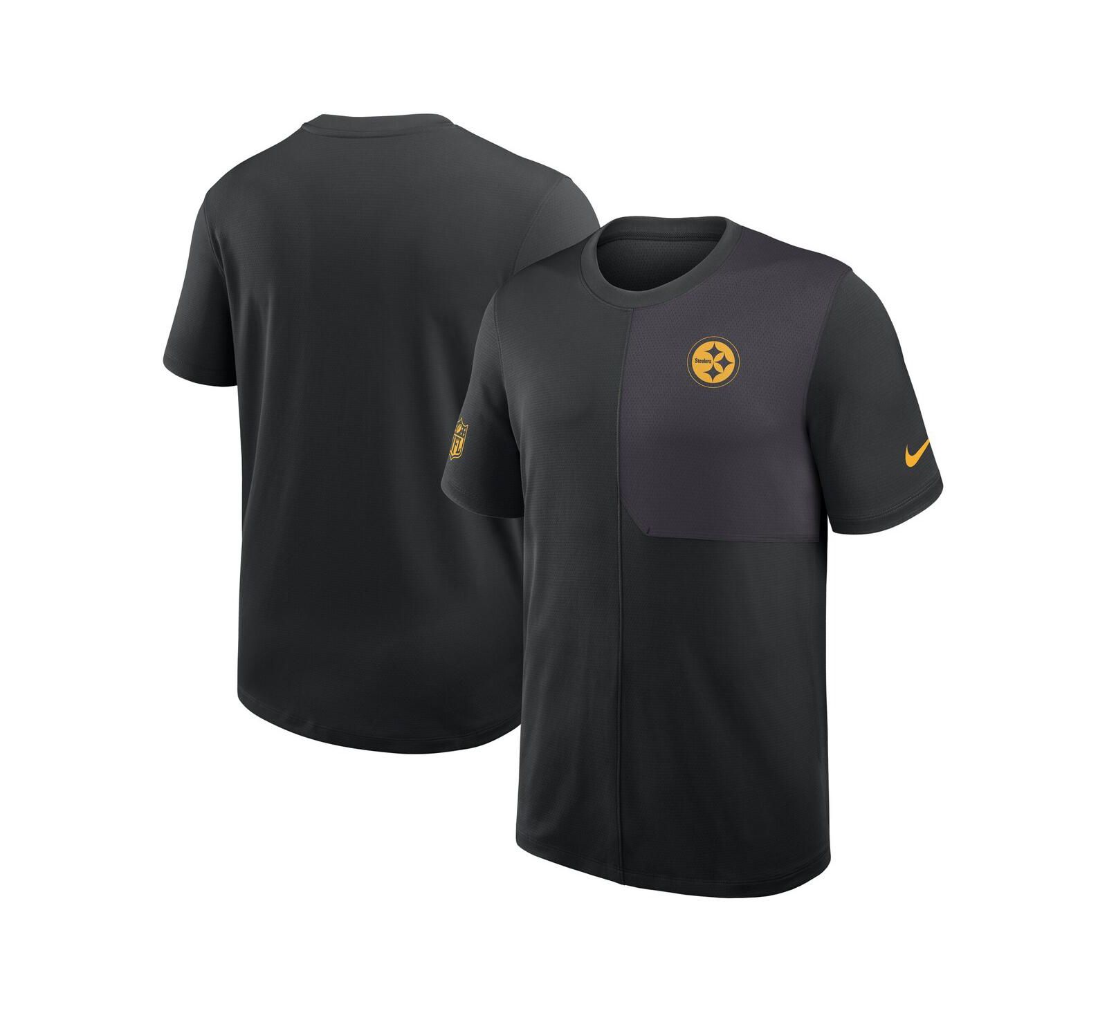 Nike Men's Black Pittsburgh Steelers Sideline UV Performance Coach Shirt