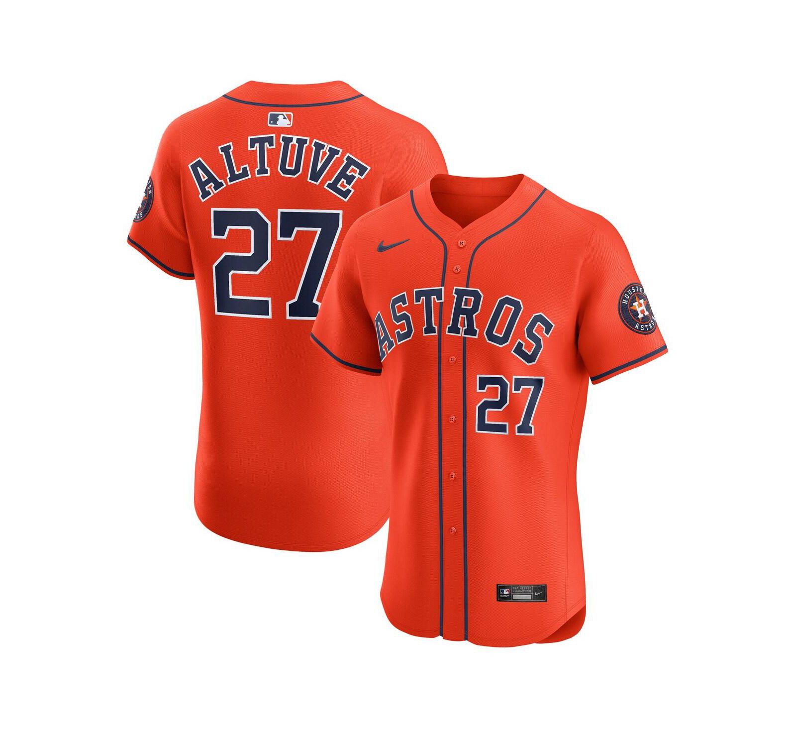 Nike Men's Jose Altuve Orange Houston Astros Alternate Elite Player Jersey