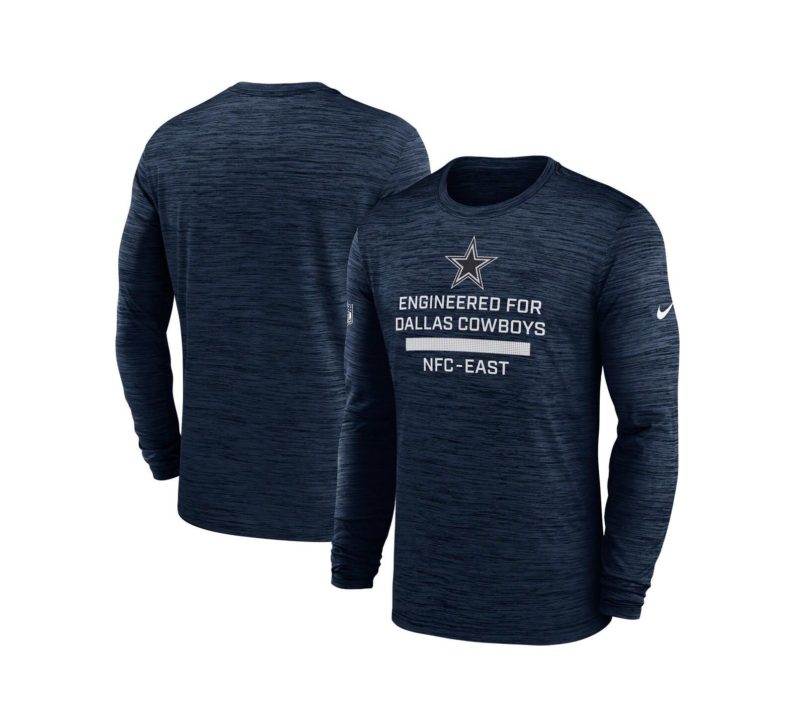 Nike Men's Navy Dallas Cowboys Sideline Velocity Performance Long Sleeve T-Shirt