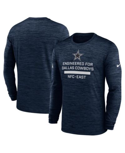 Nike Men's Navy Dallas Cowboys Sideline Velocity Performance Long Sleeve T-Shirt