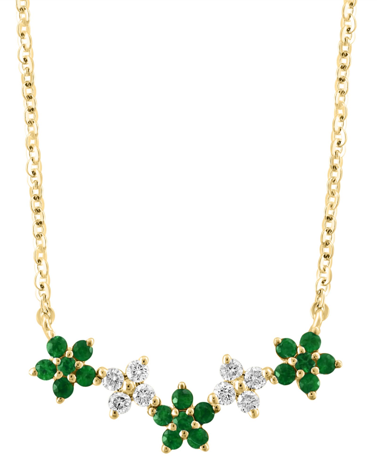 LALI Jewels ожерелье с изумрудом (0.36 ct. t.w.) и бриллиантом (0.12 ct. t.w.) в 14K желтом золоте