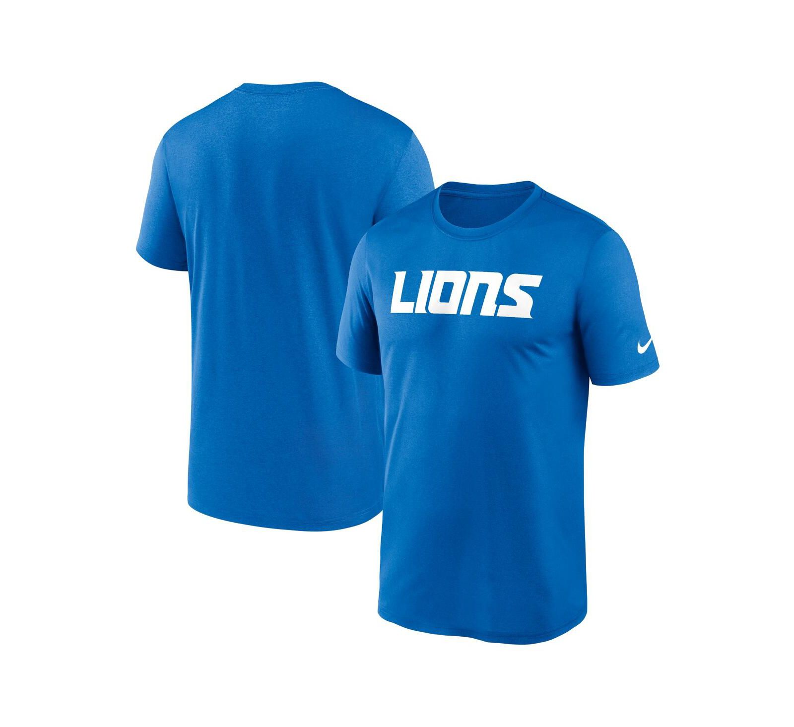 Мужская футболка Nike Detroit Lions Primetime Legend Wordmark Performance синего цвета
