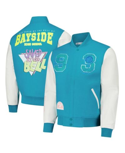 Freeze Max Men's Aqua Saved by the Bell Tigers Varsity Full-Snap Jacket