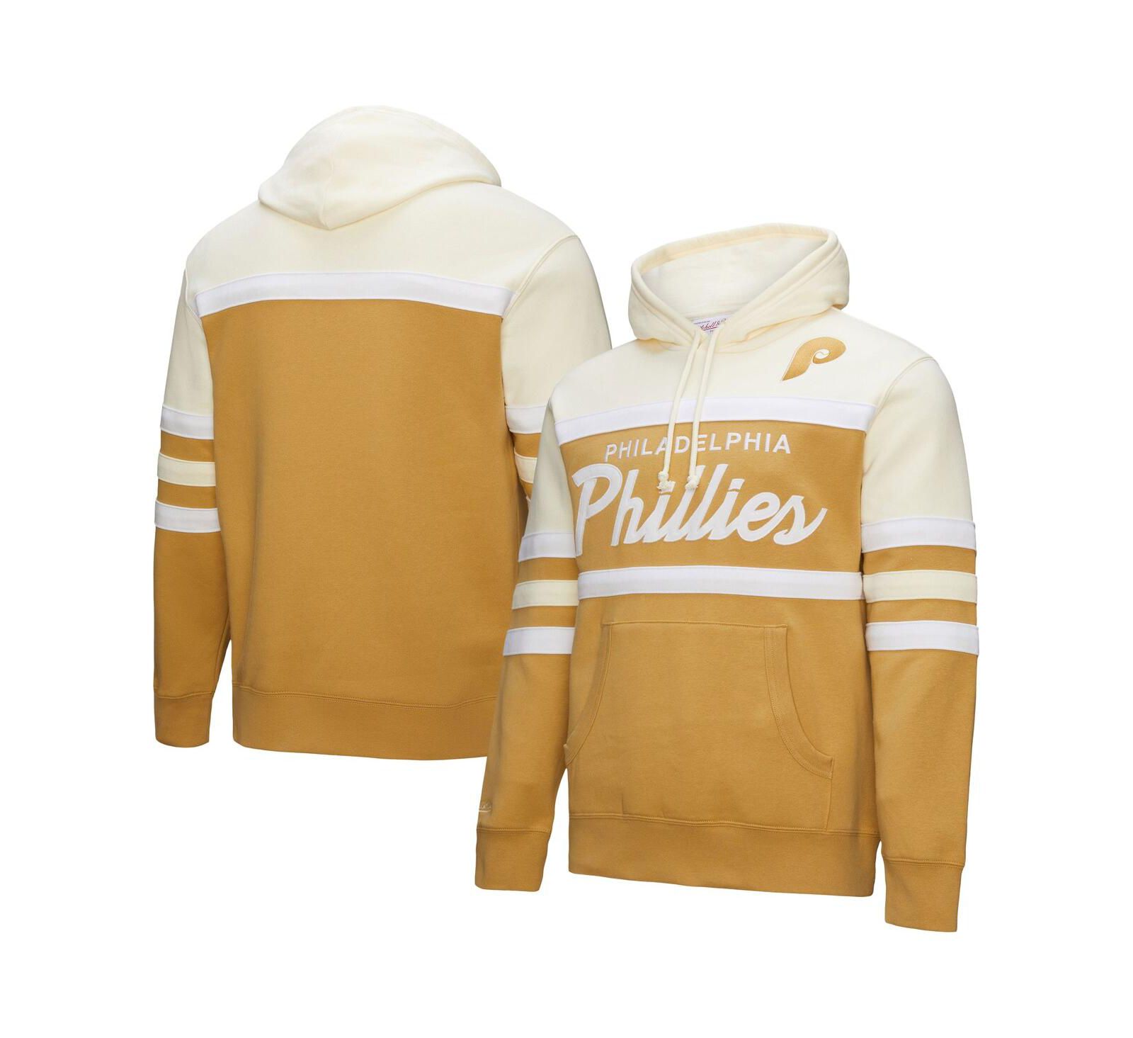 Мужское худи Mitchell & Ness Philadelphia Phillies Head Coach, бежевый/кремовый