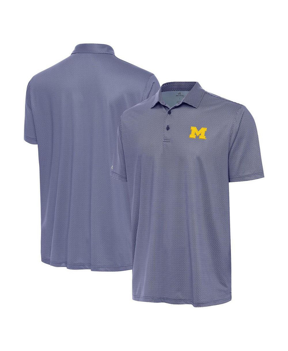Мужская рубашка-поло Antigua White/Navy Michigan Wolverines Rings