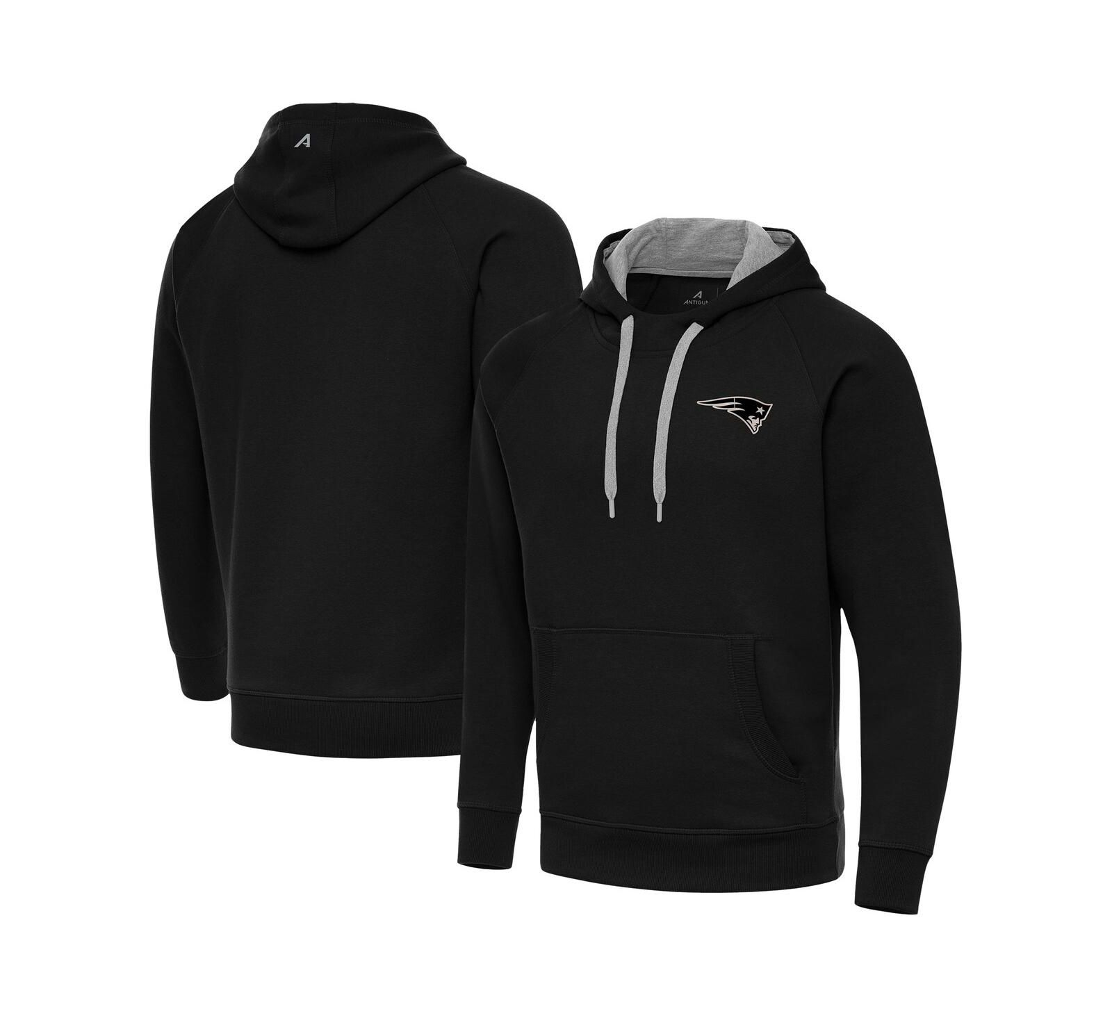 Antigua Мужское худи Victory Pullover Black New England Patriots Brushed Carbon