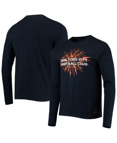Мужская футболка Mitchell & Ness Navy New York City FC For The City Long Sleeve