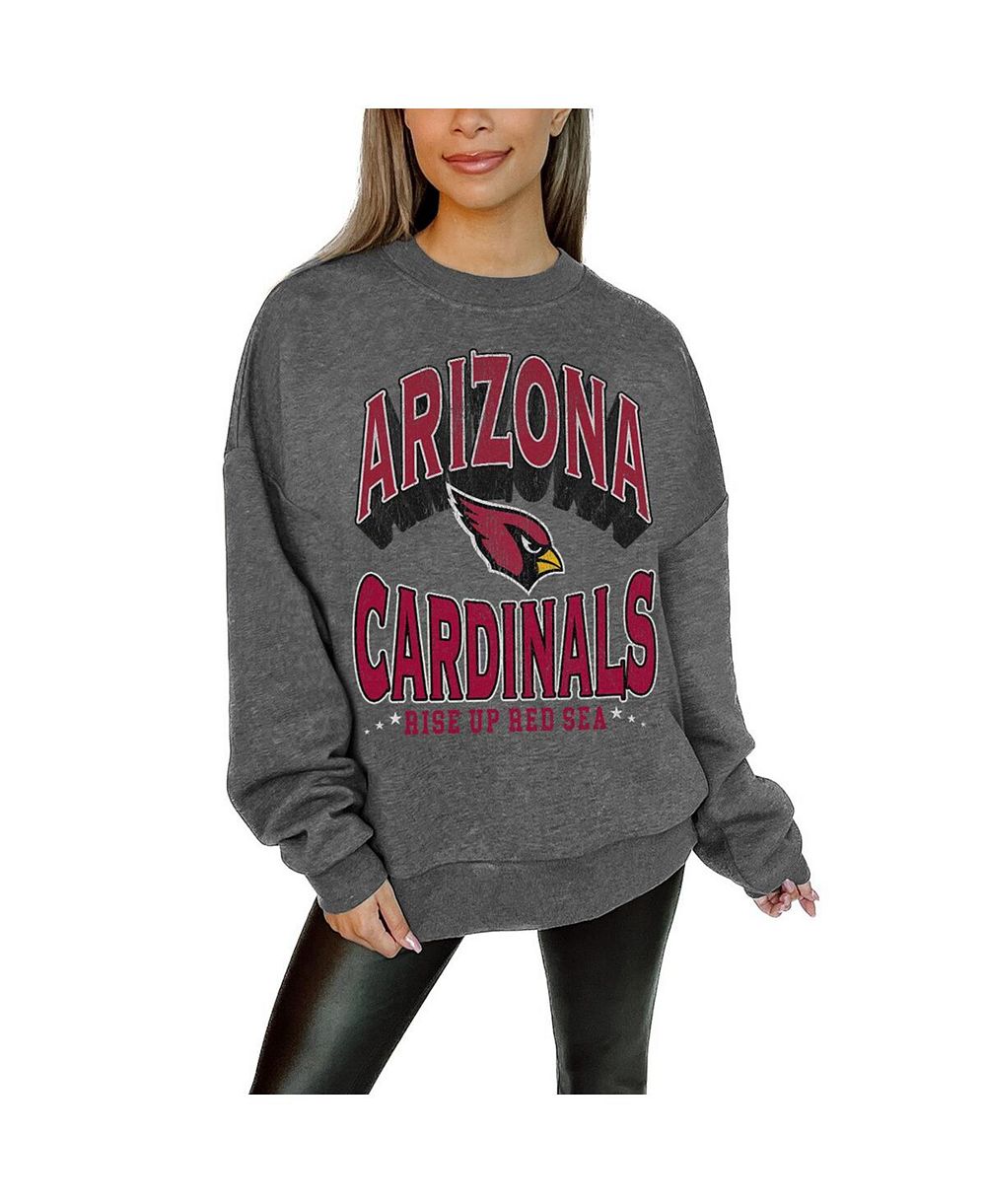 Gameday Couture Women's Charcoal Arizona Cardinals Long Weekend Premium Fleece Drop Shoulder Pullover Sweatshirt