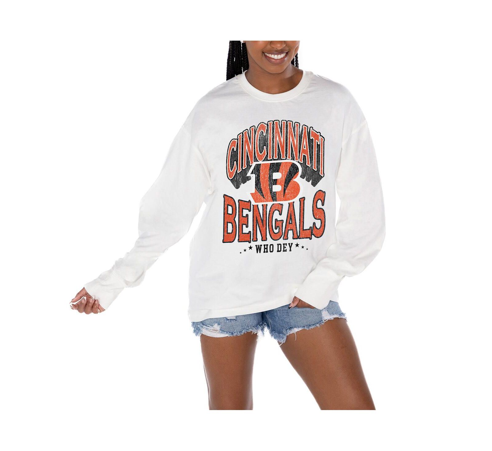 Женская футболка Gameday Couture Cincinnati Bengals, оверсайз, с длинным рукавом
