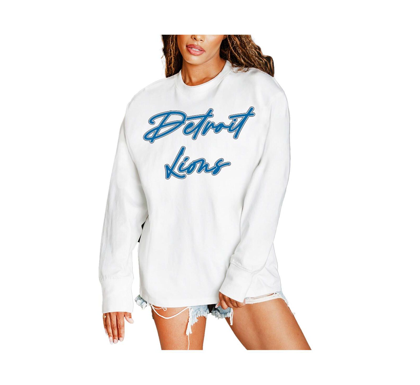 Женская оверсайз футболка Gameday Couture White Detroit Lions Classic Comeback с длинным рукавом
