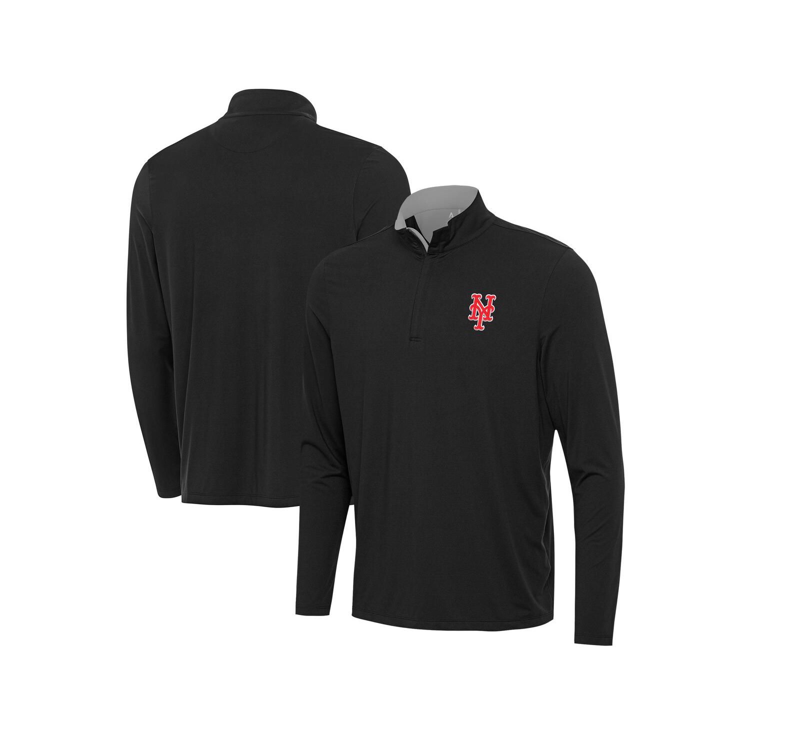 Antigua Мужской свитшот New York Mets Content Quarter-Zip черный