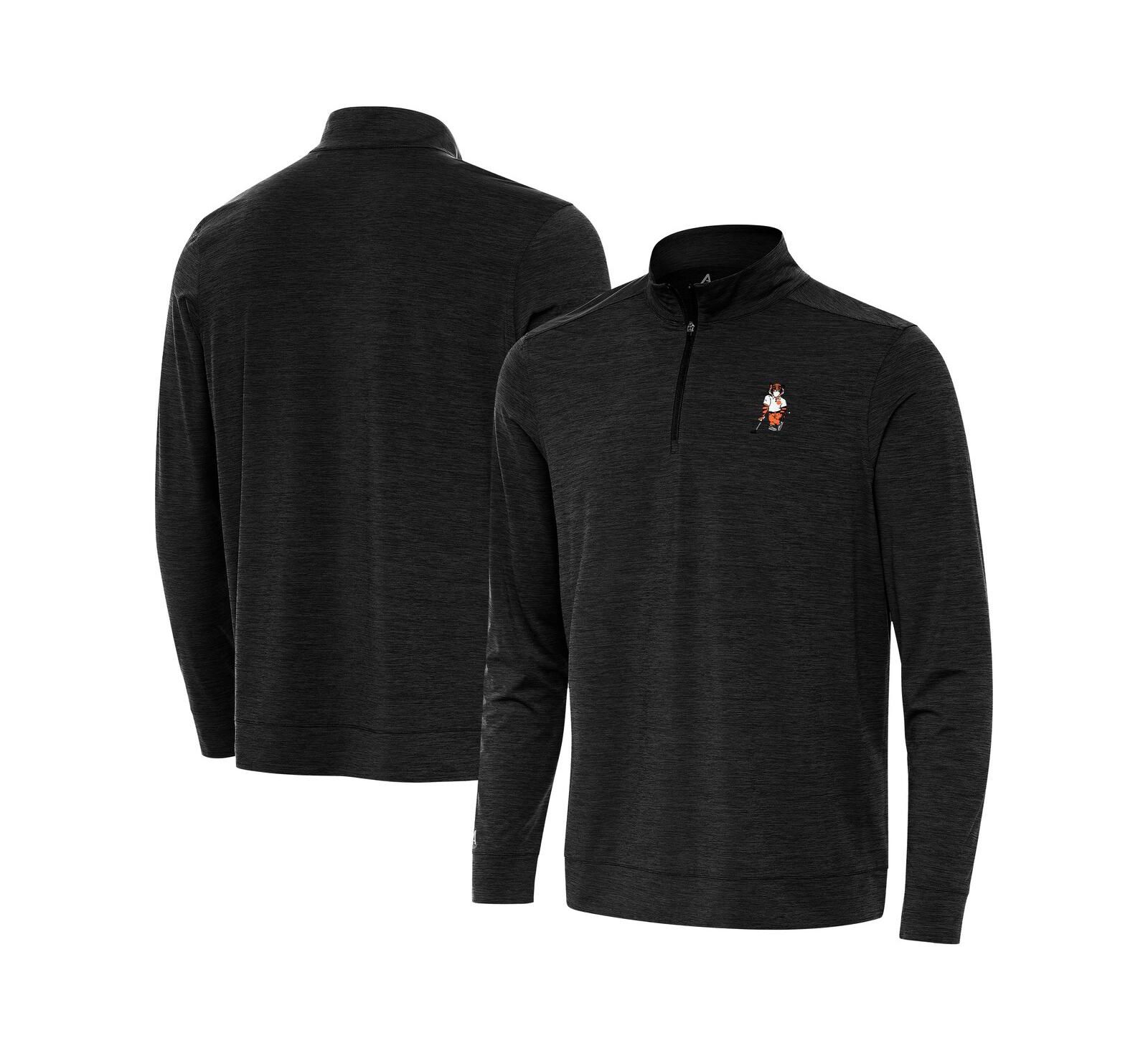 Мужское свитшот Antigua Clemson Tigers Golfer Bright Quarter-Zip Heather Black