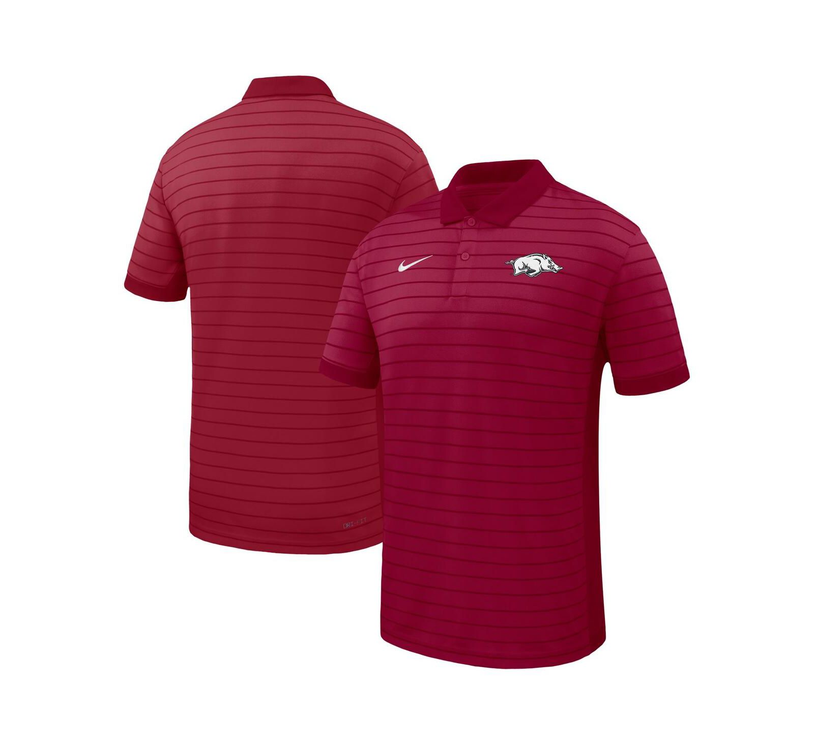Мужская поло Nike Cardinal Arkansas Razorbacks 2025 Early Season Coaches Sideline Victory Stripe Performance