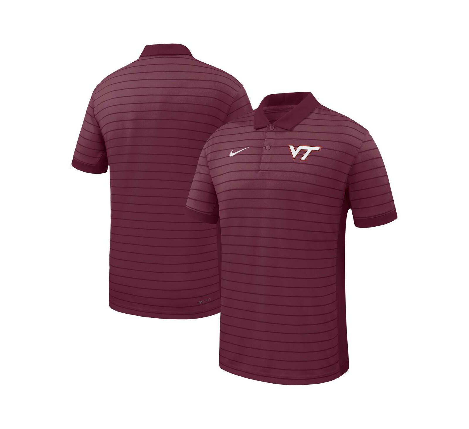 Мужская поло Nike Maroon Virginia Tech Hokies 2025 Early Season Coaches Sideline Victory Stripe Performance