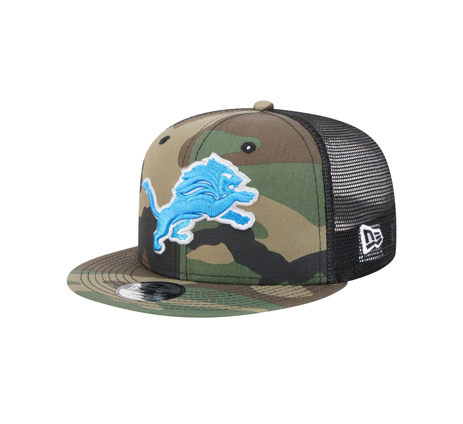 New Era кепка trucker 9FIFTY snapback с камуфляжем Detroit Lions для детей и подростков