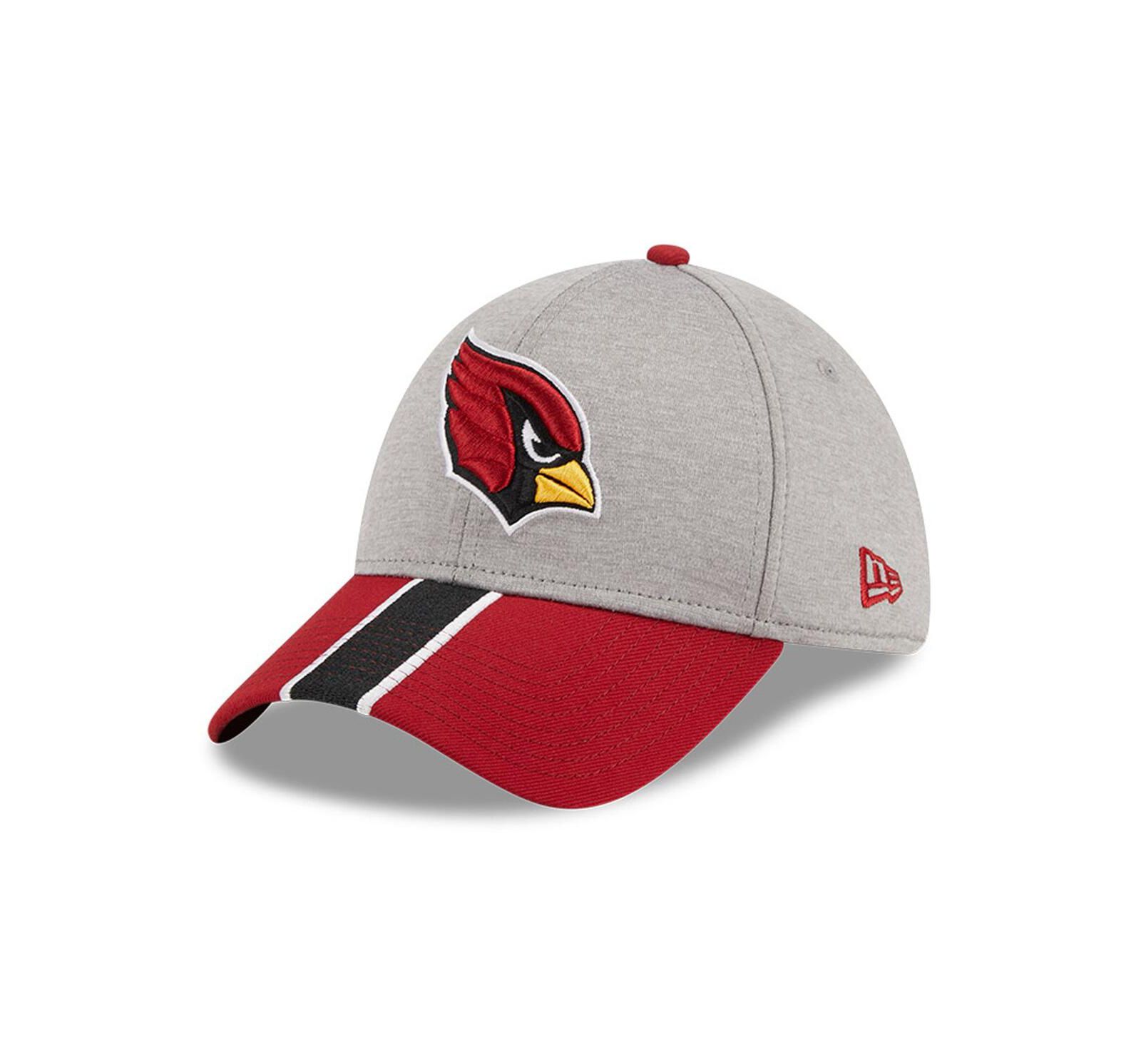 Мужская кепка New Era Heather Gray/Cardinal Arizona Cardinals Striped 39THIRTY Flex