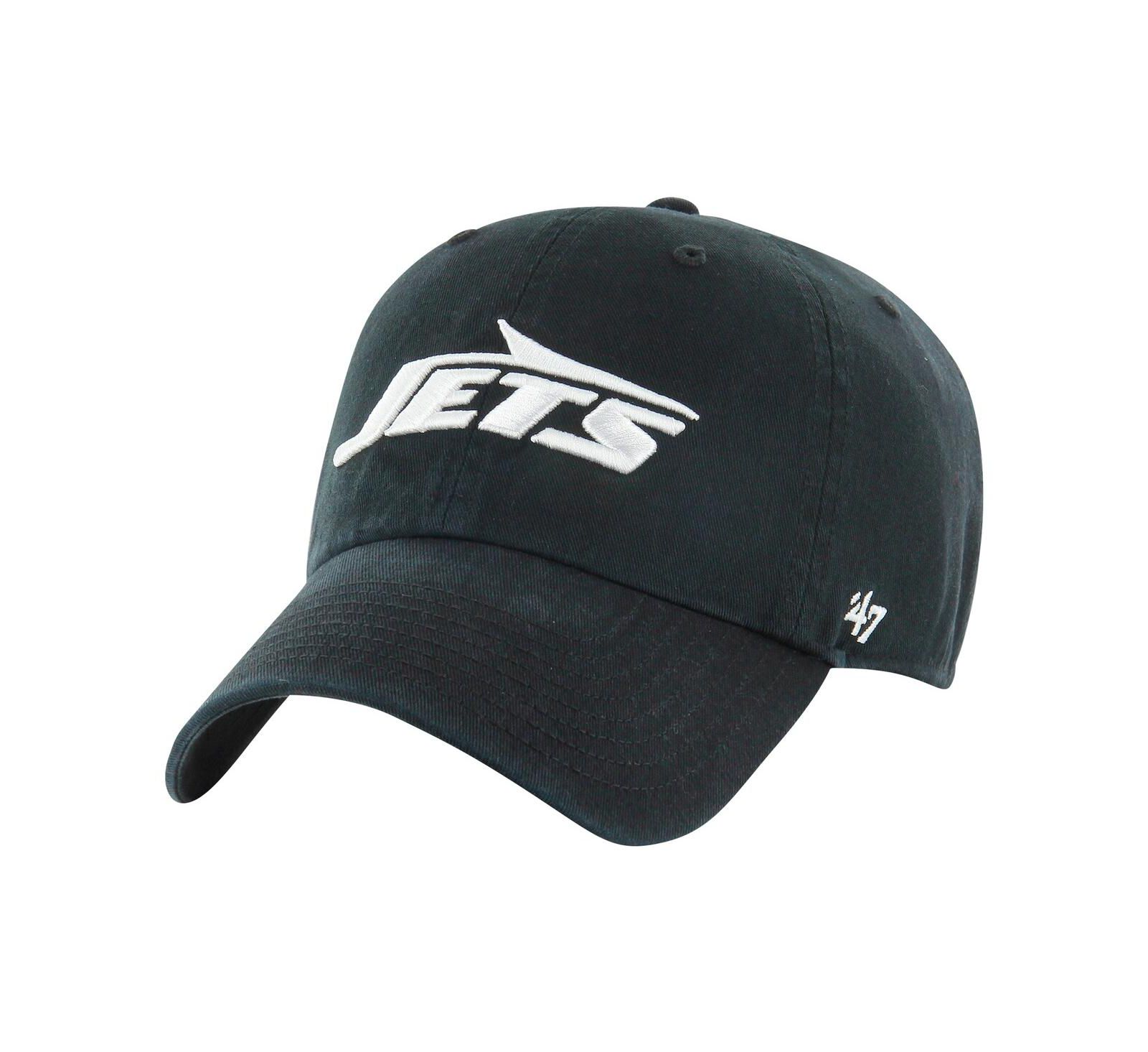 '47 Brand Men's Black New York Jets Clean Up Tonal Adjustable Hat