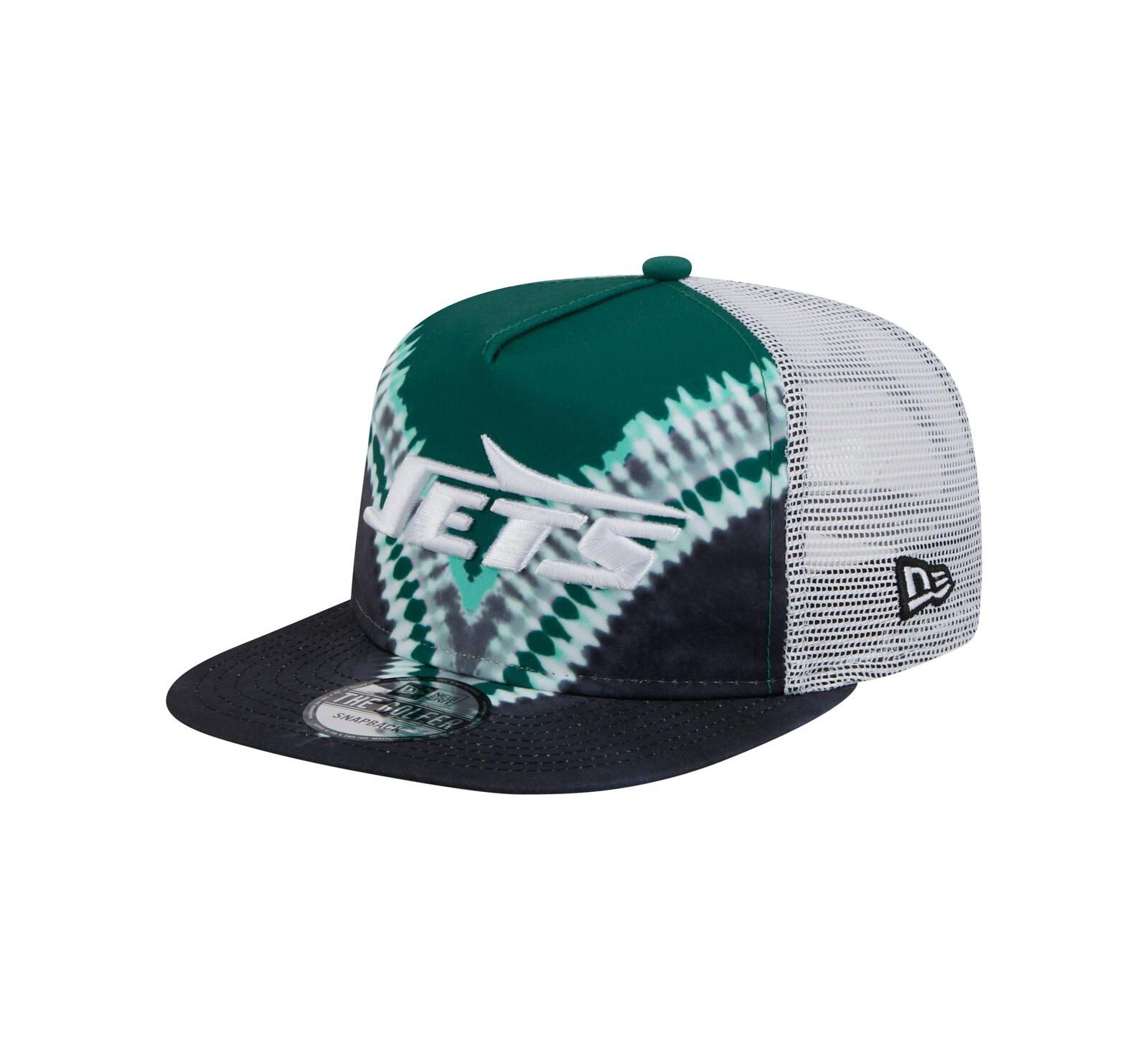 New Era Men's Green/Black New York Jets Throwback Dye Golfer Snapback Hat
