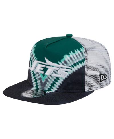 New Era Men's Green/Black New York Jets Throwback Dye Golfer Snapback Hat